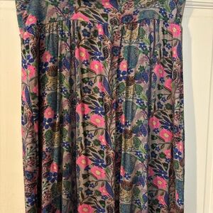NATURAL LIFE Floral Circle Skirt in Pink and Blue